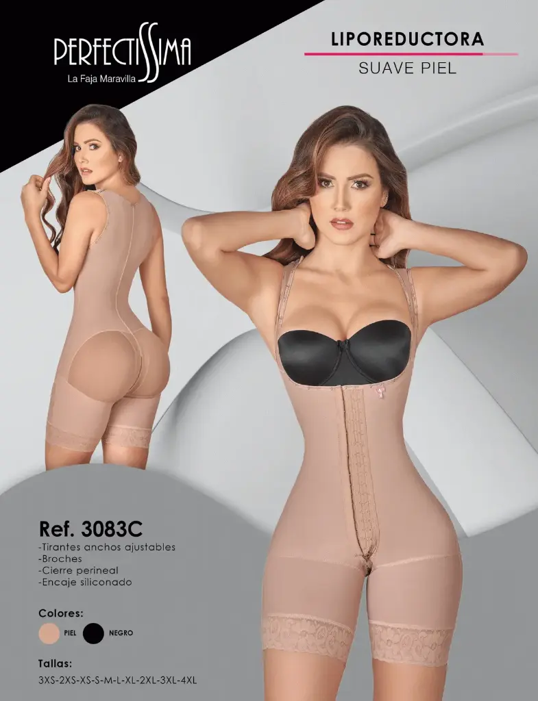 [3083C-P3XS] Faja LipoReductora - Tirantes - Suave Piel (Piel, 3XS)