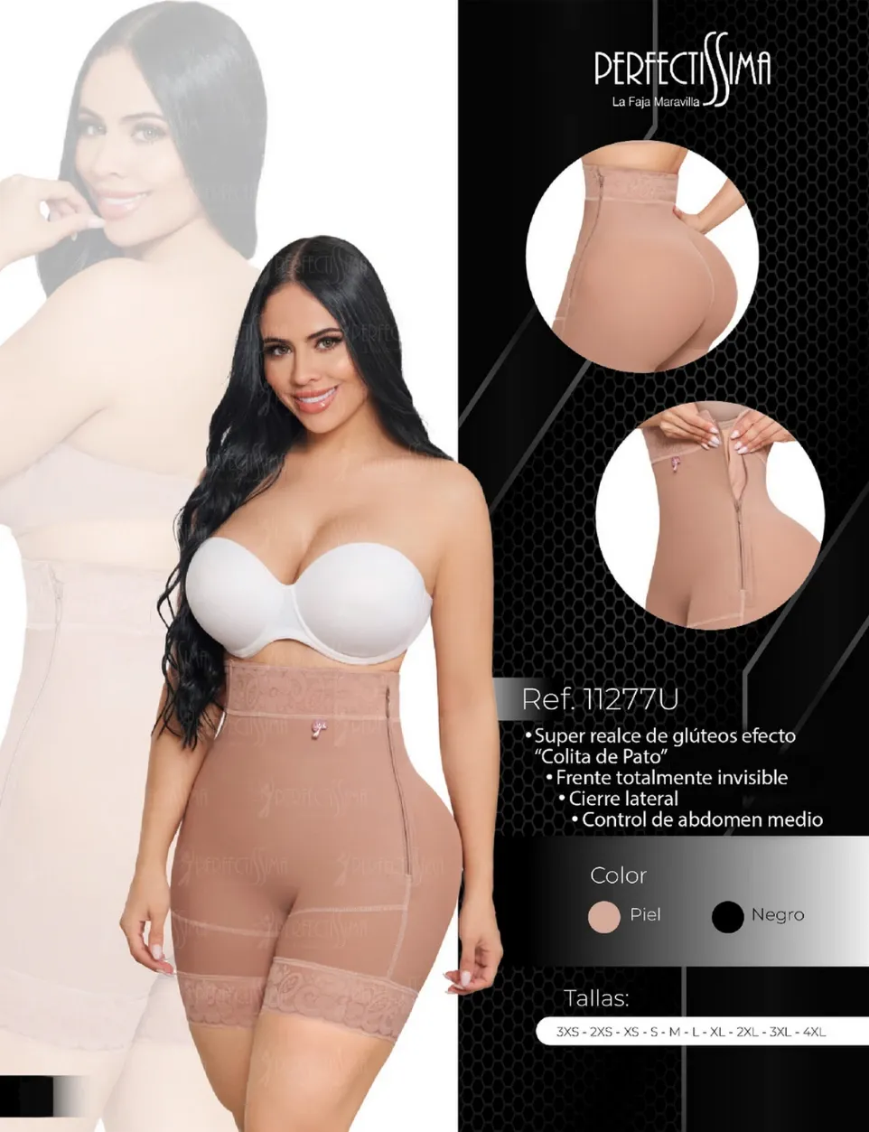 Short Ultra Invisible - Extra Alto - Cierre (Piel, 3XS)