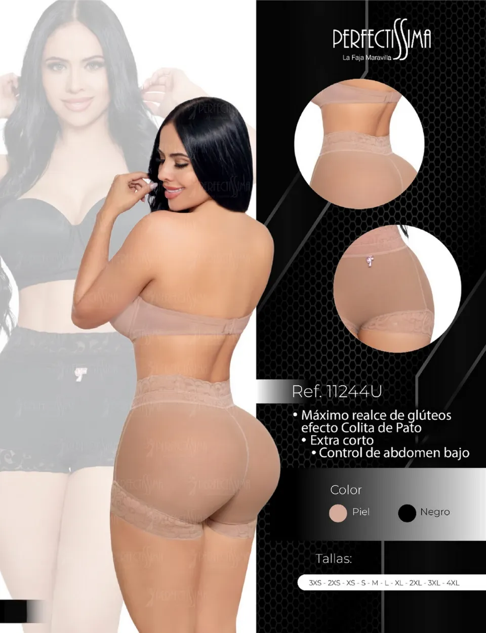 Short Ultra Invisible - Extra Corto - Panty - Cachetero (Piel, 3XS)