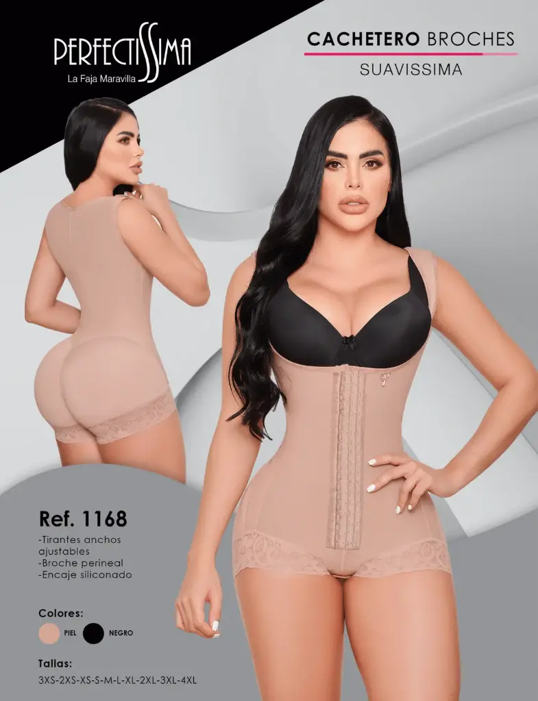 [1168-P3XS] Body Cachetero - Broches - Tirantes - Suavissima (Piel, 3XS)