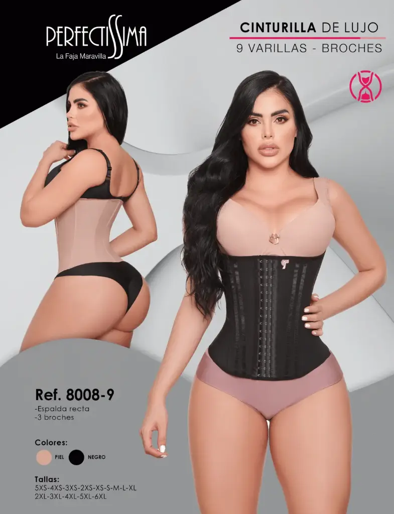 Cinturilla de Lujo - Broches -  9 Varillas (Piel, 5XS)