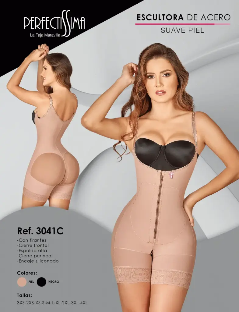 Faja Escultora de Acero - Tirantes- Suave Piel (Piel, 3XS)